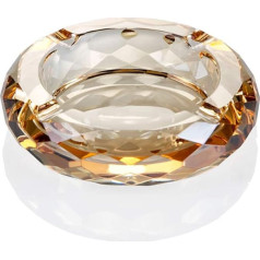 Crystal Glass Ashtray Cigarette Ashtray Holder for Home Office Desk Table Decoration Crystal Gold