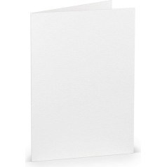 50 Folding Cards DIN B6 White Ribbed - Folded Cards Pre-folded Blank 220 g/m² - 12 x 16.9 cm - Folding Cards Craft Invitation Cards Wedding Communion