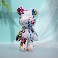 Resin Bear Statue Decor for Home, Animal Sculpture Ornament for Indoor Use (Type C)