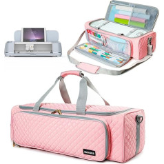 AMOIGEE Cricut Explore Air 2 Carrying Case for Cricut Explore Air 2, Cricut Maker 3, Cricut Explore 3, Pink Storage Organizer for Cricut Accessories, rose, Classic