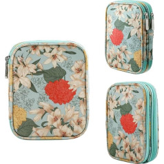 Oaygat Häkelnadeletui, leer, Reißverschluss, Aufbewahrungstasche, tragbare Stricktasche, Aufbewahrungstasche, Sticktasche für Häkelnadeln, Rundnähwerkzeuge, Reise-Organizer, Etui mit mehreren Taschen