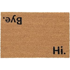 Relaxdays Coconut Doormat, 60 x 40 cm, Door Mat with Saying, Non-Slip, Weatherproof, Indoor and Outdoor Use, Natural/Black