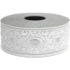 10 Metre Woven Border Jacquard Border Traditional Border Embroidery Grey Authentic 35 mm