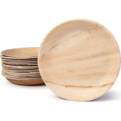 BIOZOYG Palmware DTW05379 Disposable Palm Leaf Plates, Round, Diameter 25 cm, Compostable