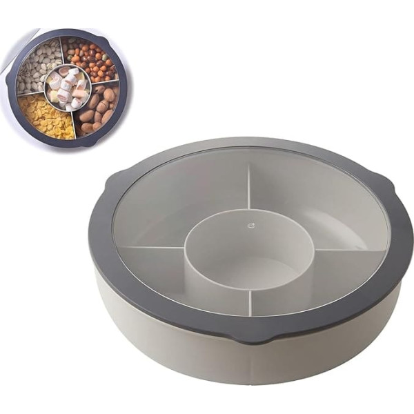 Snack Bowls Dish Sweets Box with Lid 28.6 × 8 cm (Crystal Grey)