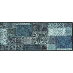 Wash + Dry Vintage Patches Turquoise Doormat
