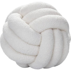 Knot Cushion Round Ball Cushion, 11 Inch Lambswool Knot Ball Cushion Home Decoration Cushion Handmade Knotted Throw Pillow for Couch Bed Car Office