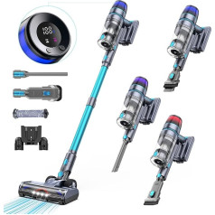 Wireless Vacuum Cleaner, 600W/56Kpa Wireless Vacuum Cleaner with Colour Display, Vacuum Cleaner with Automatic Mode and Anti-Tangle Brush for Carpets, Hard Floors, Pet Hair
