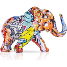 LCCCK Elephant Decoration Creativity Graffiti Elephant Figurines Colorful Elephant Statue Home Decor Art Elephant Sculpture Gifts for Elephants Decorations Para Sala Entrance Table