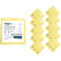 MICROPLUS Cloth. Especially for Tableware and Glass. Leaves No Marks. Highly Absorbent and Quick Drying. 100% Microfibre. 2 Packs of 5 (Colour: Yellow)