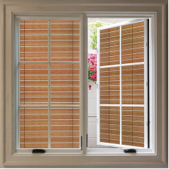 dktie Window Film Privacy Screen Static Adhesive Frosted Glass Film for Glass Windows Opaque UV Protective Film Removable Film without Adhesive Film with Bamboo Curtain Pattern 90 x 200 cm