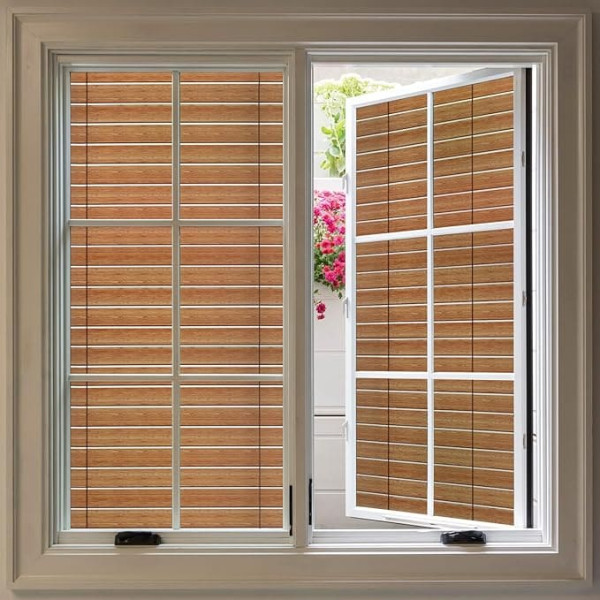 dktie Window Film Privacy Screen Static Adhesive Frosted Glass Film for Glass Windows Opaque UV Protective Film Removable Film without Adhesive Film with Bamboo Curtain Pattern 90 x 200 cm