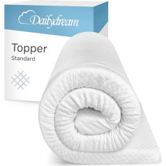 Model S Viscoelastic Mattress Topper with Memory Foam Effect, 90 x 190 x 3.5 cm, Edition Standard