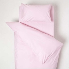 Homescapes Children's Bedding Set, Pink, Percale Duvet Cover 120 x 150 cm and Pillowcase 40 x 60 cm in Set, 100% Egyptian Cotton