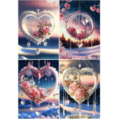 DCIDBEI 4 Pieces Diamond Painting Dream Catcher 30 x 40 cm Diamond Painting Pictures Diamond Painting Pictures Embroidery Pictures Adult Dream Catcher Children Mosaic Craft Set Adults Diamond Painting