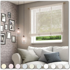 Neutex for you! Libre ECO Roman Blind with Rod Pocket, Curtain, Semi-Transparent, 140 x 100 cm (H x W), 482113, Made in Europe, Oeko-Tex Standard 100, Leather
