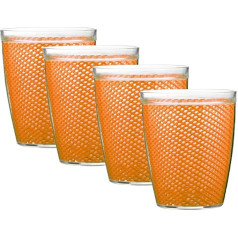 Kraftware Doublewall Drinkware, Set of 4, Spice Orange, 14 Ounce
