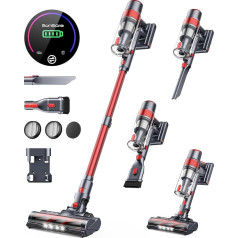 KCV02 Vacuum Cleaner - Red - Cordless Handheld Vacuum Cleaner with Anti-Tangle Brush, Bright LED Light and Up to 60 Minutes Runtime