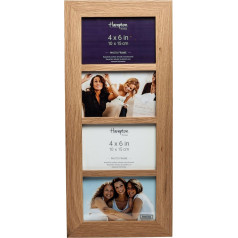 New England NEWOAK4APLX 4x6 4x6 Natural Oak Acrylic Non Glass Photo Frame for 4 Apertures