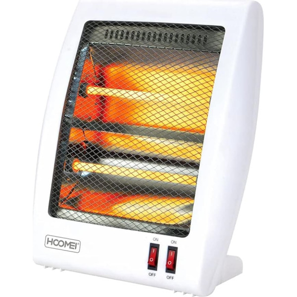 Quartz Heater, 800 Watt, Electric Radiator, 2 Levels of Silent Power, Energy Saving, Cool Touch Housing, Anti-Tilt System, Heat Protection (Quartz B)
