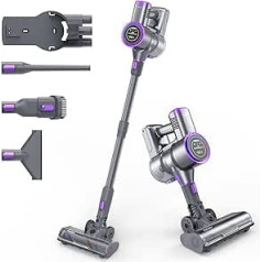 AIMILER Cordless Vacuum Cleaner, 450 W 33 kpa Stick Vacuum Cleaner with 120,000 RPM Brushless Motor, 55 Minutes Removable Battery, Self-Standing Handheld Vacuum Cleaner with Anti-Winding Brush