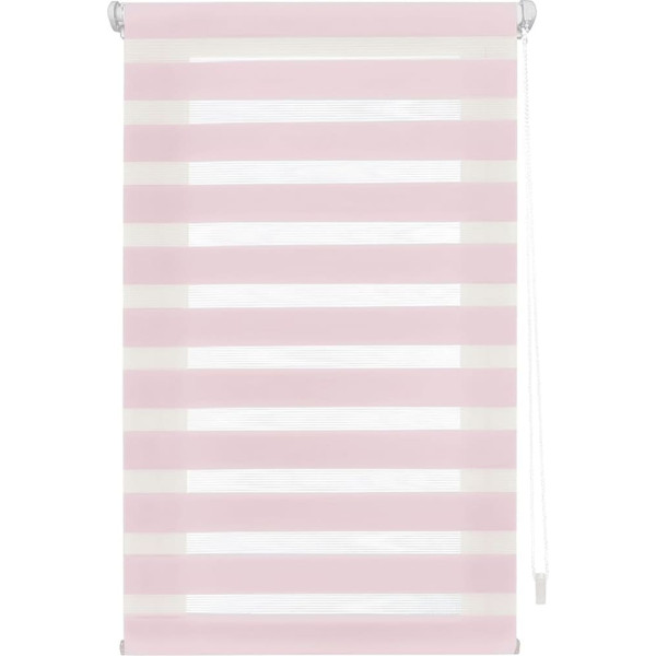 EasyFix Night and Day Roller Blind, No Drilling Required, Fabric Size 137 x 175 cm, for Night and Day, Pink