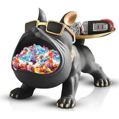 Resin Tray French Bulldog Bulldog Candy Key Holder Bowl Storage Ornament Sculpture for Office Desk Home Decor Figurines