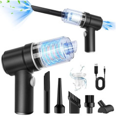 Handheld Vacuum Cleaner Cordless, 9000 Pa Powerful Car Vacuum Cleaner, Electric Air Duster & Vacuum Cleaner 2 in 1 Rechargeable with LED Light, Handheld Car Vacuum Cleaner High Power for Pet Hair, Car