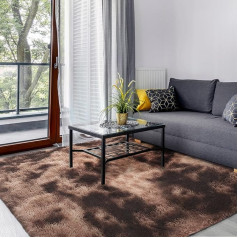 High Pile Rug, Washable Non-Slip, Fluffy Modern Shaggy Rug for Bedroom & Children's Room, Extra Large, Bed Rug Mat, 240 x 300 cm, Brown