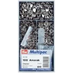 Prym 390270 NF Popper Jacket with GR – 15 mm, silver