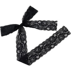 2.4 Inch x 5 Yards Vintage Lace Fabric Black Sewing Lace Trim Elastic Stretchy Lace Ribbon - Perfect for Crafts, Wedding, Gift Wrapping, Home Decoration and Christmas Decoration