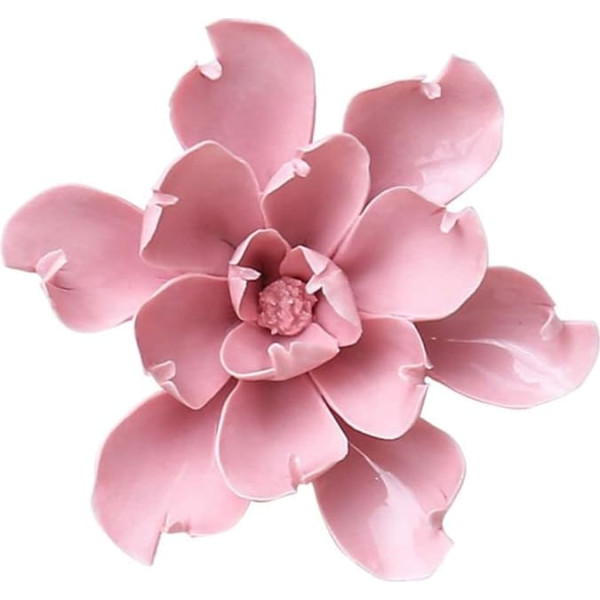 CLISPEED 3D Flowers Wall Decoration Wall Decoration Ceramic Wall Sculpture Wall Art Wall Picture for Home Living Room Bedroom Wedding Birthday Party Wall Hanger Decoration (Pink)