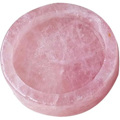 Natural Rose Quartz Tea Light Holder, Pink Crystal Stone Candle Holder for Home Decoration, Handmade Round Aromatherapy Candle Holder, Unique Desktop Decoration, 5.9 x 5.9 x 1.2