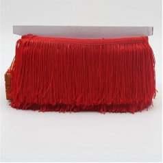 Fransenborte aus Polyester, 15 cm lang, für Vorhänge, Kleidung, Fransen zum Nähen, Basteln, Rot