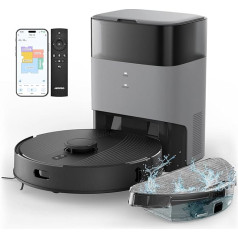 AIRROBO T20+ Robot Vacuum Cleaner with Wiping Function, 3.5L Vacuum Cleaner Robot with Suction Station, 180 Min Runtime, LiDAR Navigation, Strong Suction Power, Ideal for Carpet and Pet Hair, App