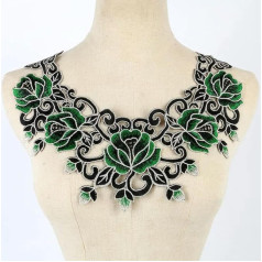 1-2 Pieces Green Lace Fabric Dress Applique Blouse Sewing Trims DIY Neckline Collar Costume Decoration Accessories