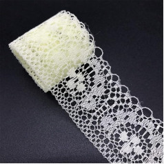 Spitzenband, beidseitig, bestickt, mit Spitzenbesatz, 35 mm, 9,1 m