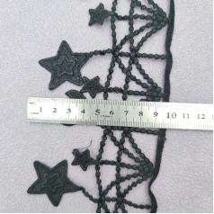 1 Yard schwarz-weißer Stern-Mond-wasserlöslicher Spitzenstoff für Hochzeiten, Kleidungsaccessoires, Dekoration, DIY-Kragen-Ärmel-Stoff-4-1 Yards