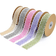 Cube 10 Packaging Tape for Party Natural Jute Ribbon Coloured Hessian Ribbon Flower Packaging Trimming Decoration Jute Lace Ribbon Packaging Ribbons Made of Linen Beige