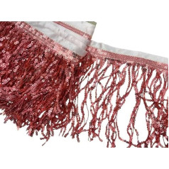 50 cm Border Fringe Micro Sequins Ball Fashion Clothing Height 14 cm Coral