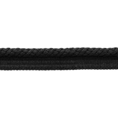 DecoPro 7.3 Metres Elaborate 10mm Black Veranda Collection Decorative Cord with Sewing Lip Style: 0038V Colour: Black/Anthracite - VNT30 (7.3 m)