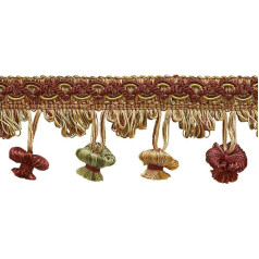 5 Yard Value Pack Wein, gold, grün 5,1 cm Imperial II Zwiebel Quaste Fransen Stil # nt2503 Farbe: cherry Grove – 4770 (15 ft)