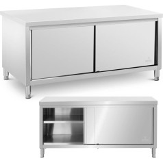Ēdināšanas galds ar bīdāmām durvīm 180 x 80 x 87 cm līdz 500 kg