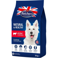 Butcher?s natural&healthy ar liellopu gaļu - sausā barība suņiem - 10 kg