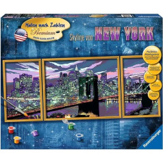 Ravensburger 28951 Skyline from New York Painting by Numbers Premium Triptych, 100 x 40 cm