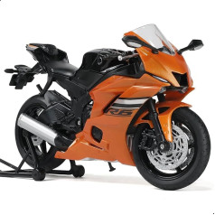 Risopen 1/12 Motorcycle Model Toy Compatible with Yamaha YZF-R6 1000R Die-Cast Alloy Motorcycle Model No Assembly Required Mini Racing Moto Collection Gift for Adults (Orange)