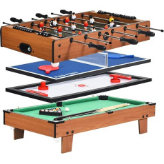 GOPLUS 4 in 1 Game Table, Table Football & Table Tennis & Table Hockey & Billiard Table, Multifunctional Table with Complete Accessories, for Playroom, Bars and Parties, for Children Adults