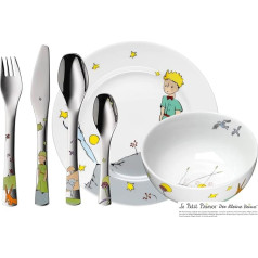 WMF little Prinz children's tableware, with children's cutlery, 6-piece, from 6 years, Cromargan polished stainless steel, dishwasher-safe, color and food safe