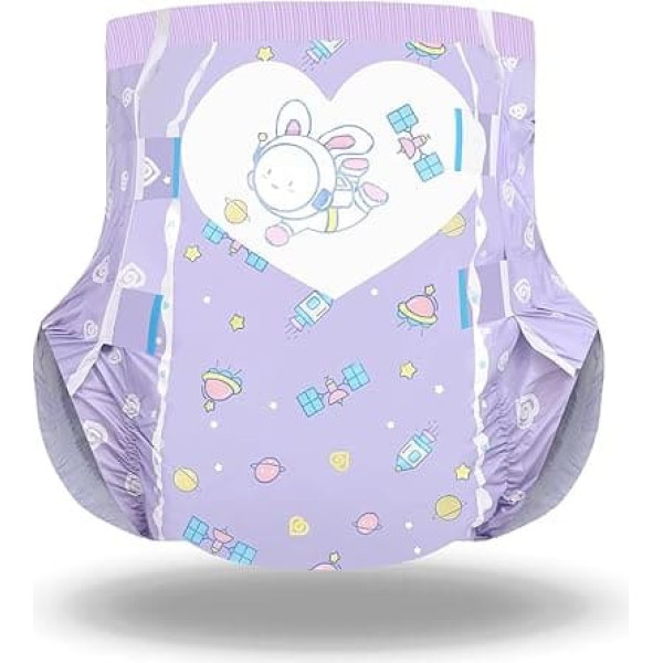 Landofgenie Nappy Adult Printed Nappy Underwear Large Overnight Adult Nappies with Tabs 10 Pieces (Size 36 - 46 Inches)