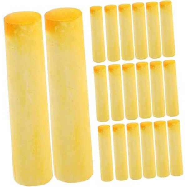 VICASKY Pack of 40 Large Chalk Sidewalk Signs White Chalk Marker White Chalk Yellow Chalk Sidewalk Chalk School Supplies Blackboard Chalk Drawing Chalk for Household Plaster Powder Yellow